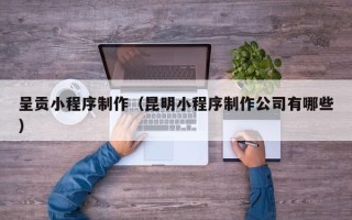 漳浦呈贡小程序制作（昆明小程序制作公司有哪些）