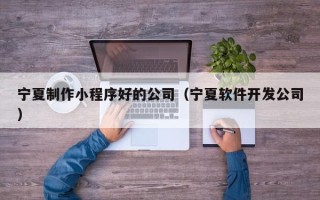 漳浦宁夏制作小程序好的公司（宁夏软件开发公司）
